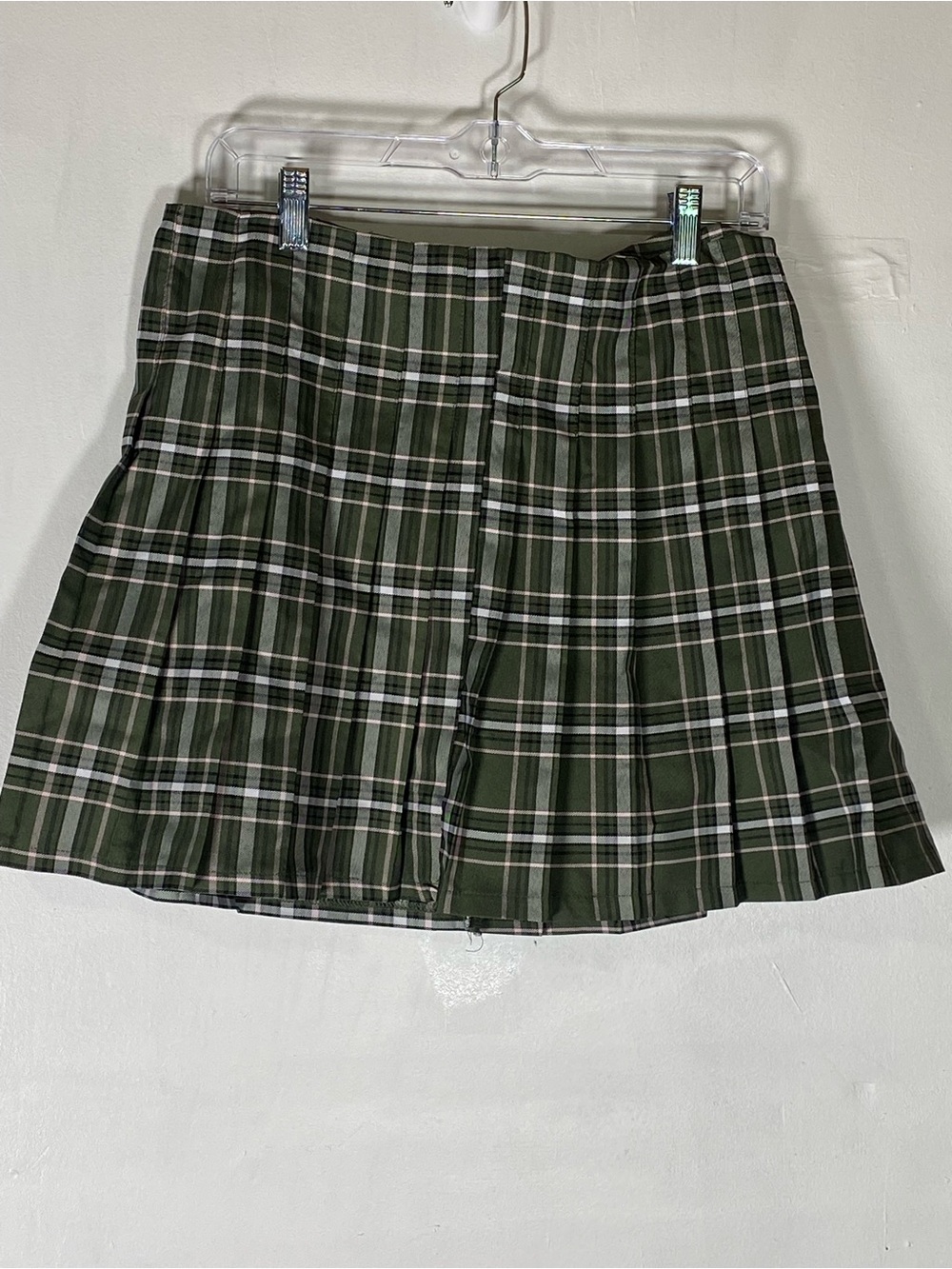 Green Plaid Pleated Mini Skirt Dark Academia Schoolgirl Tennis Style Tartan